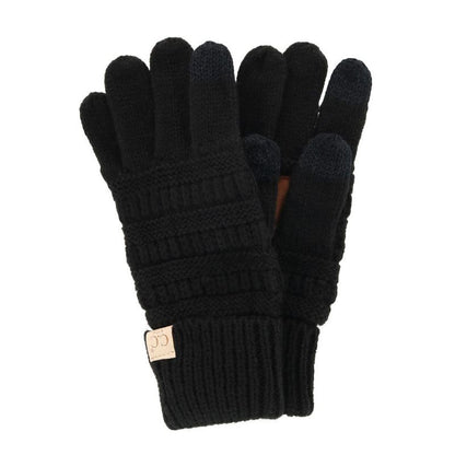 قفازات CC Kids' One Size Fits Most Solid Cable Knit Touch Screen
