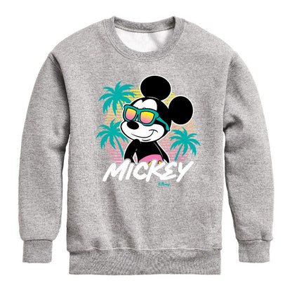 Boys' - Disney - Mickey Sunset Shades Graphic Long Sleeve Fleece Sweatshirt