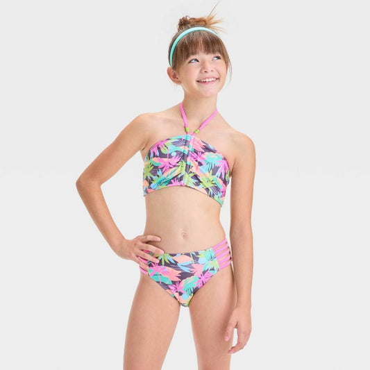 Girls' A Trip to Paradise Floral Printed Bikini Set - art class™