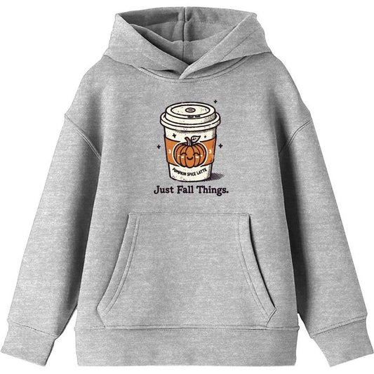 Just Fall Things Pumpkin Spice Latte Youth Long Sleeve Hoodie
