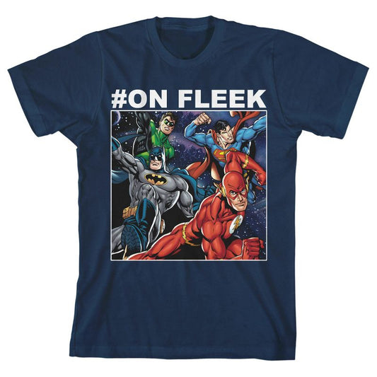 DC Comic Youth Boys Justice League Superheroes OnFleek Navy TShirt
