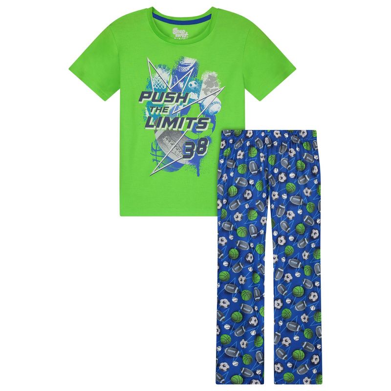 Sleep On It Boys 2-Piece Short-Sleeve Jersey Pajama Pants Set