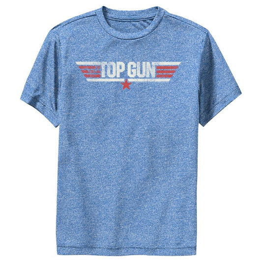 تي شيرت أداء متهالك بشعار Top Gun للأولاد