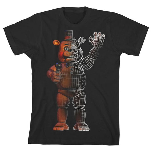 Five Nights at Freddy's Freddy Fazbear Split Boy's Black T-shirt