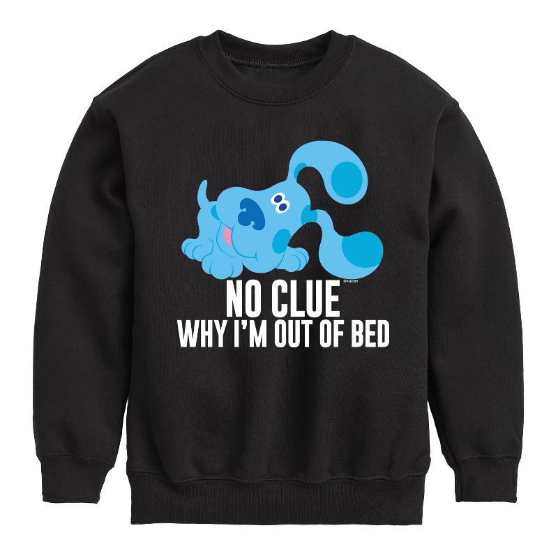 Boys' - Blue's Clues & You! - No Clue Why I'm Out Of Bed Graphic Long Sleeve Fleece Sweatshirt