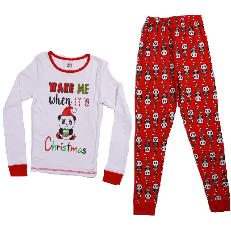 Just Love Girls Printed Pajama Sets - Snug Fitting Cotton PJ Tops & Bottoms for Girls