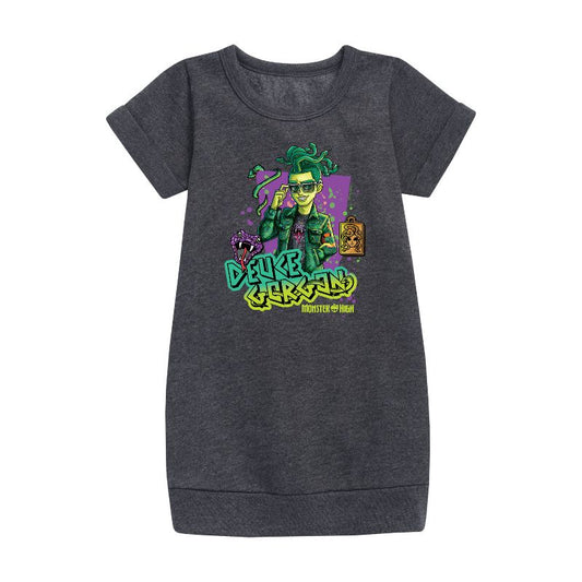 Girls' - Mattel - Deuce Gorgon Snake Venom Graphic Short Sleeve Fleece Dress
