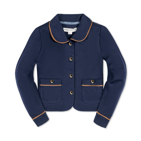 Hope & Henry Girls' Dressy Ponte Collared Jacket, Kids