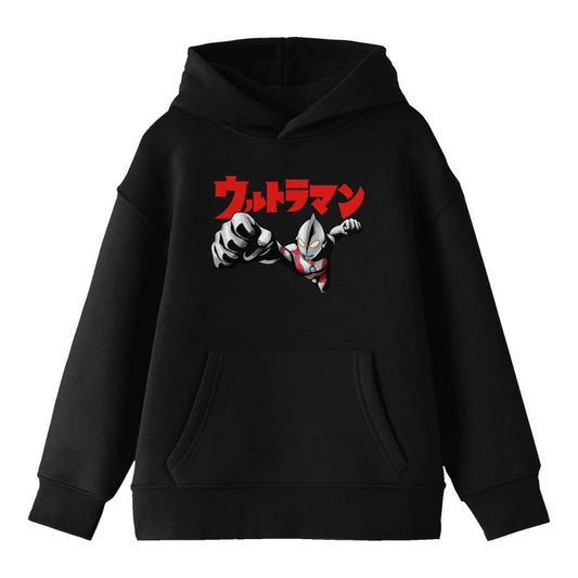 Ultraman Comic Style Art Youth Black Graphic Hoodie
