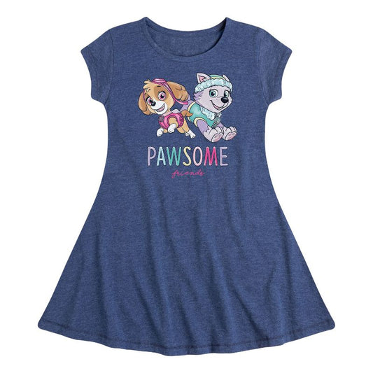 Girls' - Paw Patrol - Pawsome Friends Fit & Flair Cap Sleeve Dress