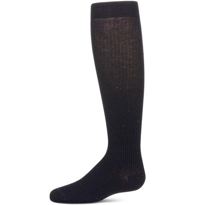Memoi Thin Ribbed Speckled Knee High