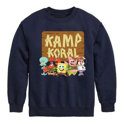 Boys' - SpongeBob SquarePants - Kamp Koral Kamp Koral Group Graphic Long Sleeve Fleece Sweatshirt