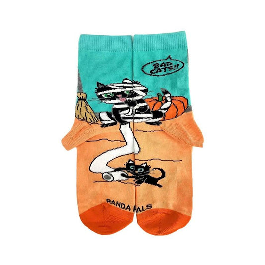 Bad Cat Mummy Socks - from the Sock Panda (Ages 3-7) - Great for Halloween