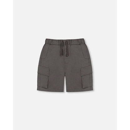 Deux par Deux Boy Parachute Cargo Pocket Shorts رمادي غامق