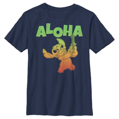 Boy's Lilo & Stitch Colorful Aloha Music T-Shirt