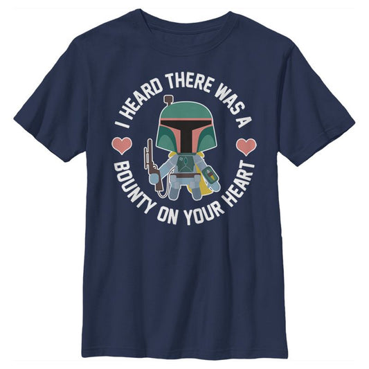 Boy's Star Wars Valentine's Day Boba Fett Bounty on Heart T-Shirt