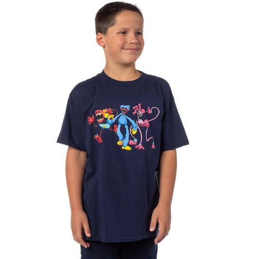 Poppy Playtime Boys' Bad Guys Huggy Mommy Long Legs Boxy Boo T-Shirt