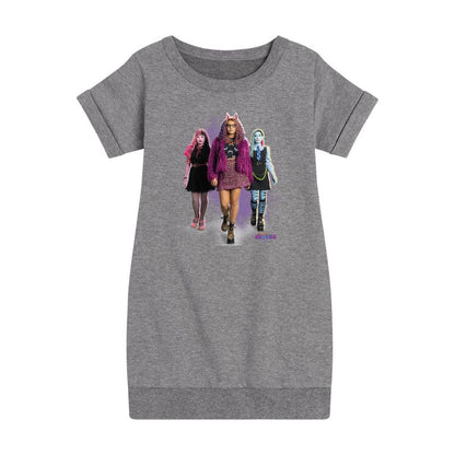 Girls' - Monster High - Character Group Graphic Short Sleeve Fleece Dress