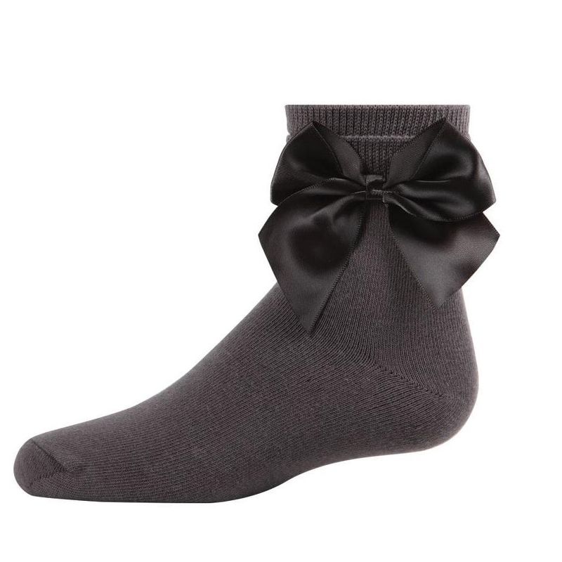 Memoi Girls' Silky Side Bow Anklet Socks