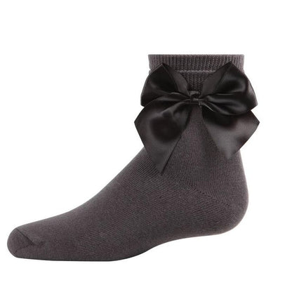Memoi Girls' Silky Side Bow Anklet Socks