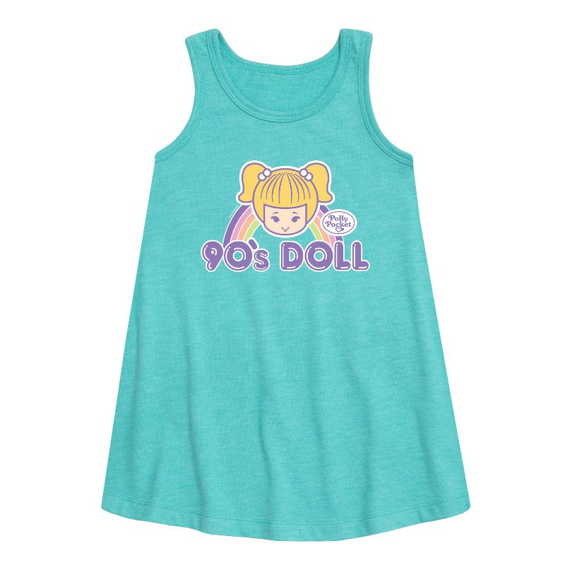 Girls' - Polly Pocket - 90s Doll Graphic Sleeveless Aline Dress