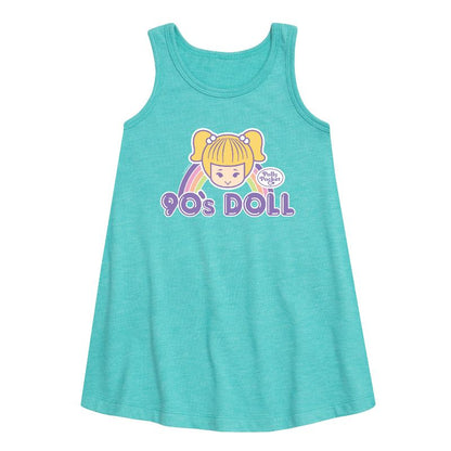 Girls' - Polly Pocket - 90s Doll Graphic Sleeveless Aline Dress