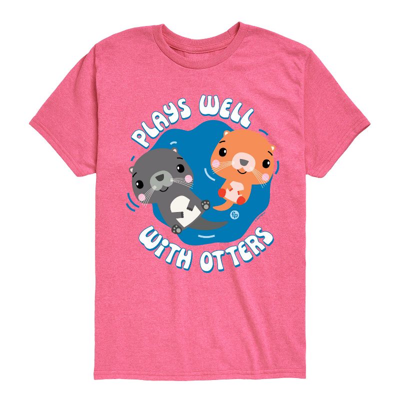 تي شيرت جرافيكي بأكمام قصيرة من فيشر برايس للأولاد - يُناسب ثعالب الماء