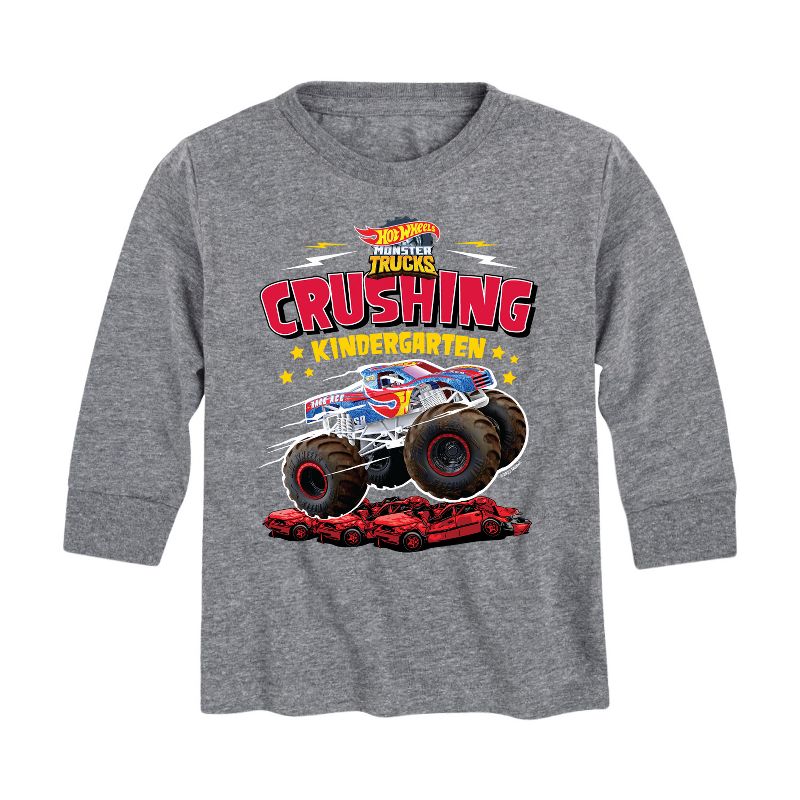 Boys' - Hot Wheels - Crushing Kindergarten Long Sleeve Graphic T-Shirt