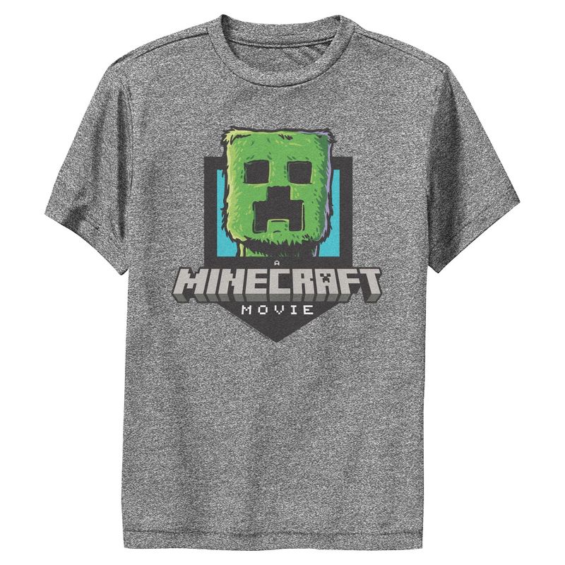 Boys A Minecraft Movie Creeper Movie Logo Performance Tee
