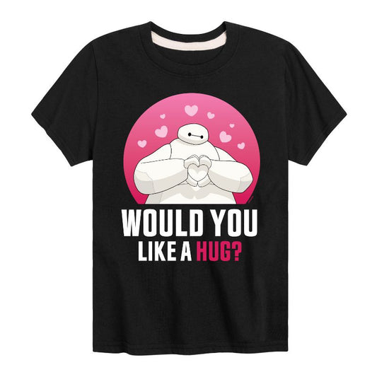 Boys' - Disney - Big Hero 6 Baymax Would You Like A Hug Short Sleeve Graphic T-Shirt