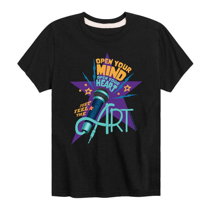 تي شيرت جرافيكي بأكمام قصيرة للأولاد - عالم الكارما - افتح عقلك وافتح قلبك - تي شيرت جرافيكي بأكمام قصيرة للأولاد - عالم الكارما - افتح عقلك وافتح قلبك - تي شيرت جرافيكي بأكمام قصيرة للصغار