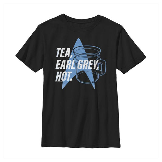 Boy's Star Trek: The Next Generation Cup Of Tea Earl Grey Hot, Captain Picard T-Shirt