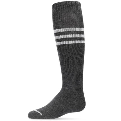 Memoi Thin Ribbed Sport Stripe Cotton Blend Knee High Socks