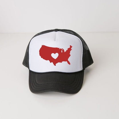 The Juniper Shop USA Heart Outline Youth Foam Trucker Hat