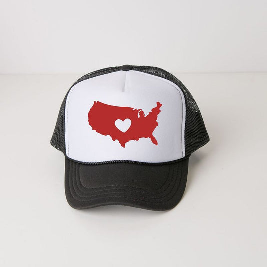 The Juniper Shop USA Heart Outline Youth Foam Trucker Hat