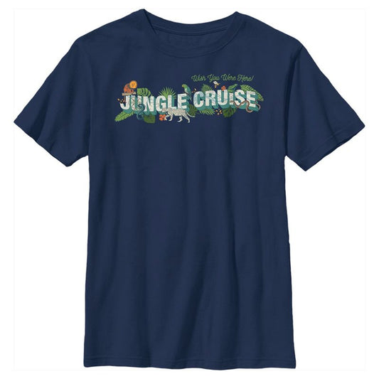 Boy's Jungle Cruise Wish You Were Here Postcard Logo T-Shirt
