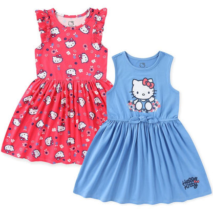 Sanrio Hello Kitty Girls 2 Pack Dress - Multicolor - 2T