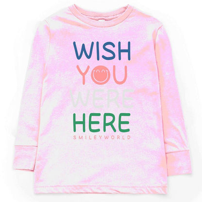 تي شيرت بأكمام طويلة للشباب من Juniper Shop SmileyWorld Wish You Were Here