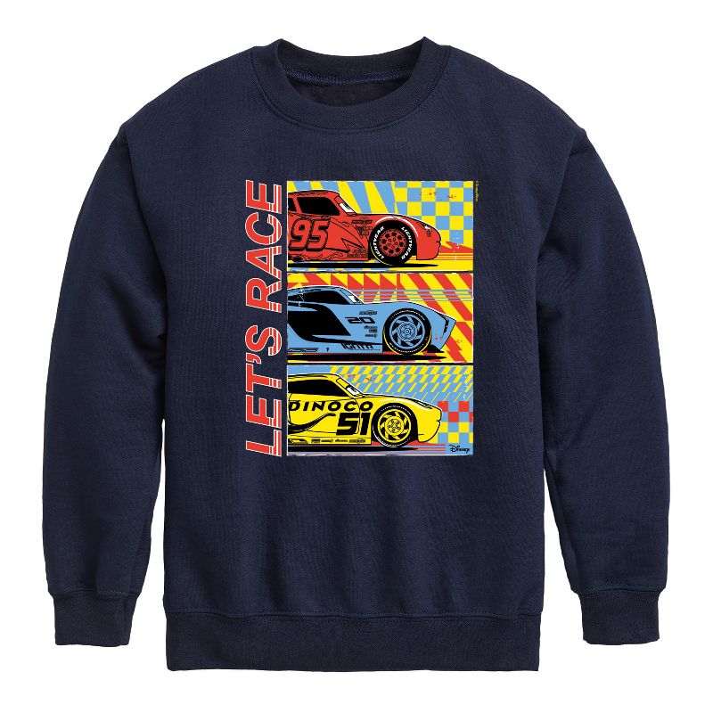 Boys' - Cars - Lets Race Graphic Long Sleeve Fleece Sweatshirt