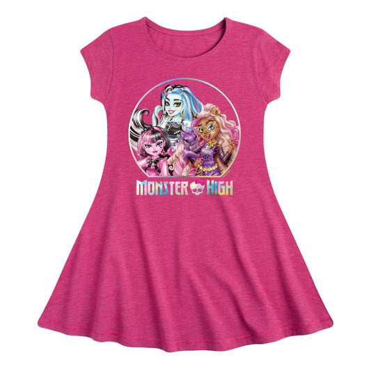 Girls' - Monster High - Character Image Fit & Flair Cap Sleeve Dress