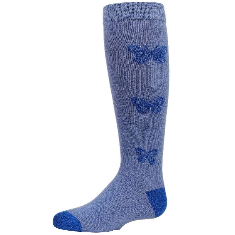 Memoi Girls' Glitter Butterfly Cotton Knee High Socks