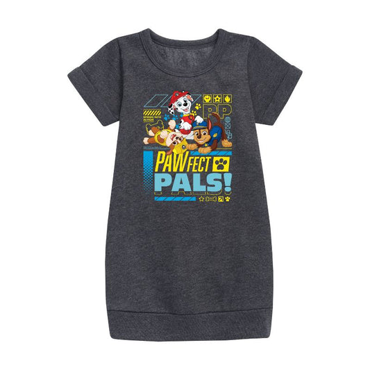 Girls' - Paw Patrol - Pawfect Pals Graphic Short Sleeve Fleece Dress