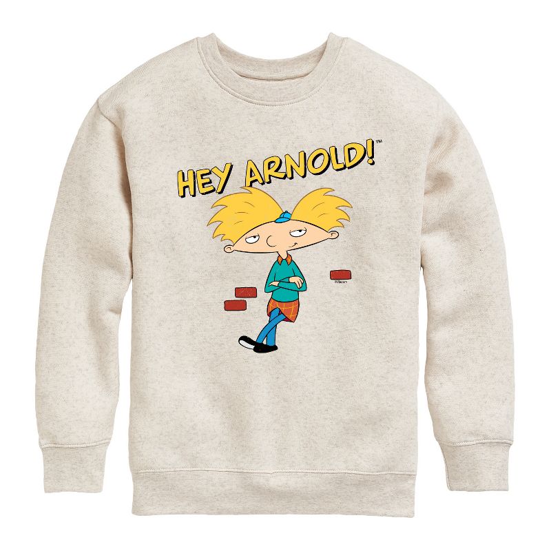 Boys' - Hey Arnold! - Cool Arnold Graphic Long Sleeve Fleece Sweatshirt