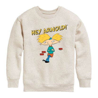 Boys' - Hey Arnold! - Cool Arnold Graphic Long Sleeve Fleece Sweatshirt