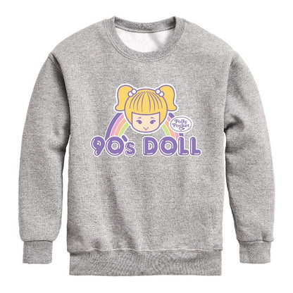 Boys' - Polly Pocket - 90s Doll Graphic Long Sleeve Fleece Sweatshirt