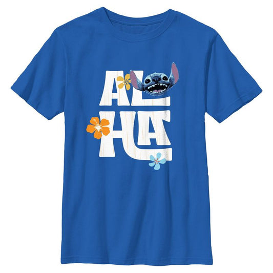 Boys Lilo & Stitch Aloha Flowers T Shirt