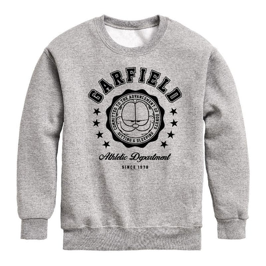 Boys' - Garfield - Varsity Seal Graphic Long Sleeve Fleece Sweatshirt