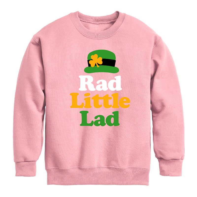 Boys' - Instant Message - St. Patrick's Day Rad Little Lad Graphic Long Sleeve Fleece Sweatshirt