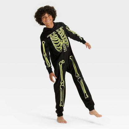 Boys' Halloween Skeleton Union Suit - Cat & Jack™ Black