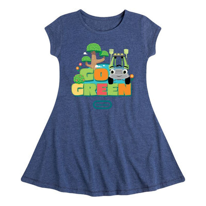 Girls' - Little Tikes - Go Green Fit & Flair Cap Sleeve Dress